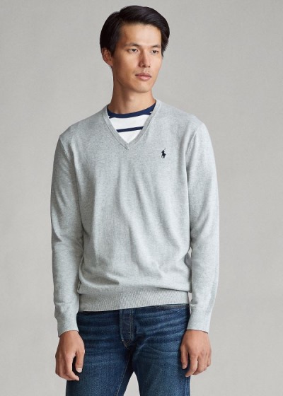 Men's Polo Ralph Lauren Cotton V-Neck Sweater | 043192GUH